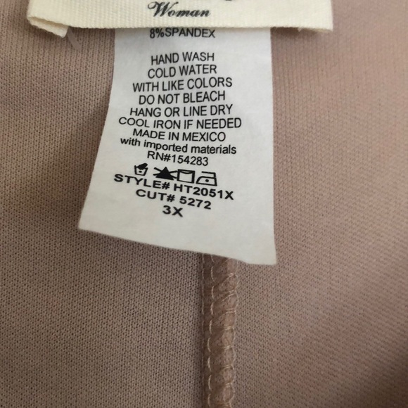 NWOT Taupe Lace Top W/Gold Sequin Accent Sz 3X - Picture 3 of 4